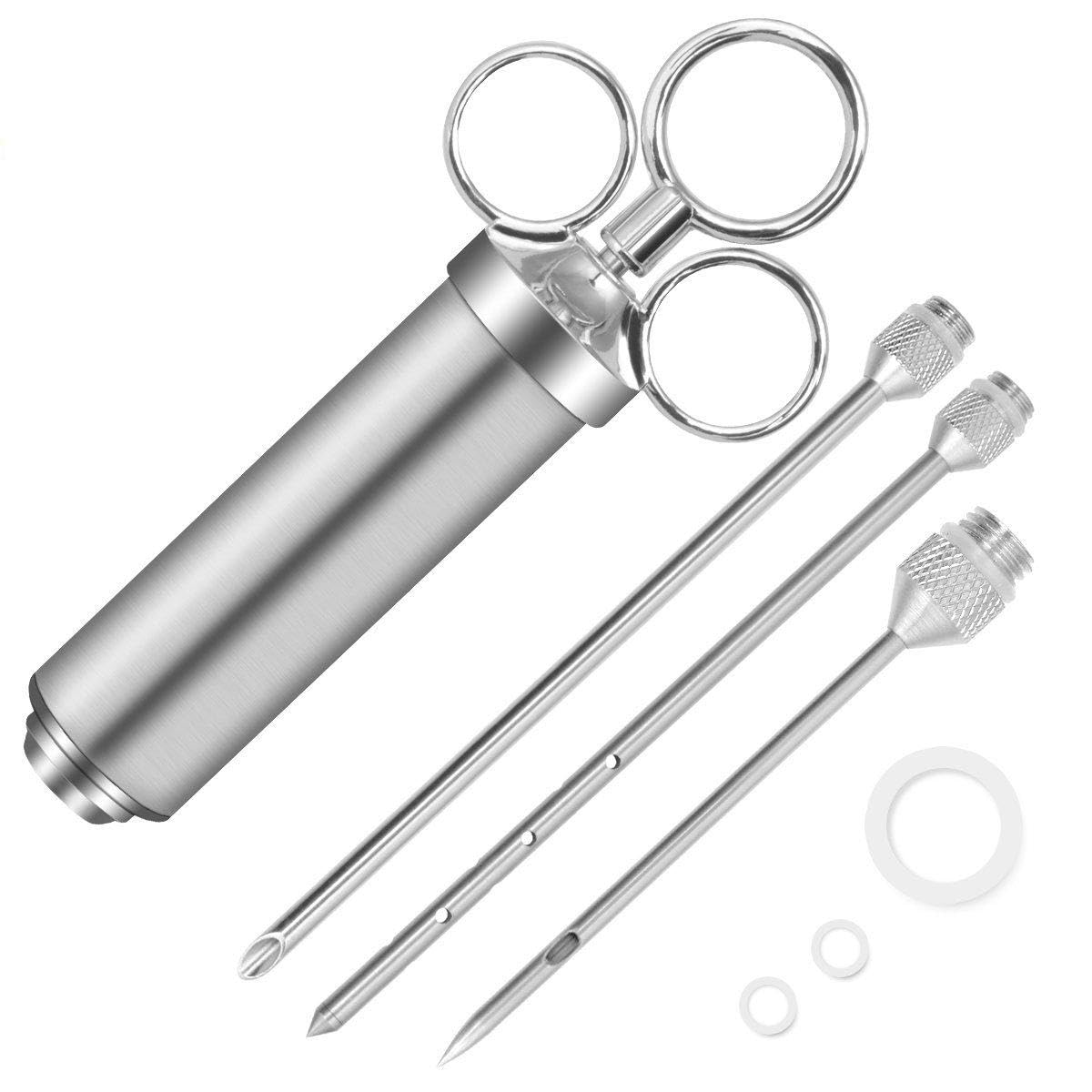 Stainless Steel Marinade Meat Injector Seasoning Injector Syringe Beef Chicken Turkey needles