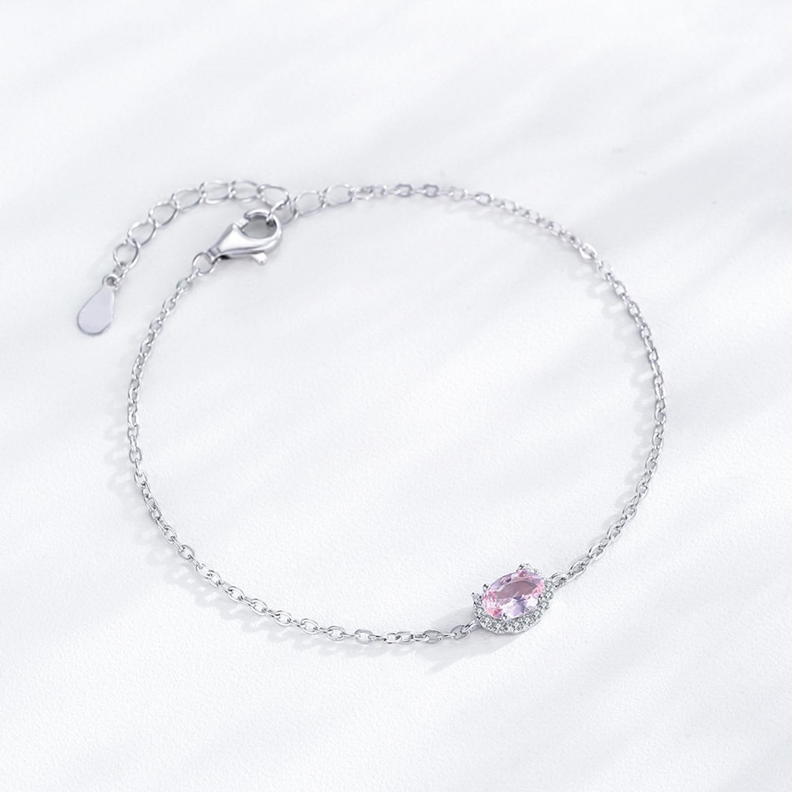 Bransoletka z różowego złota z kamieniami dla kobiet, 0,5 ct morganit i moissanit prosta bransoletka złota 585