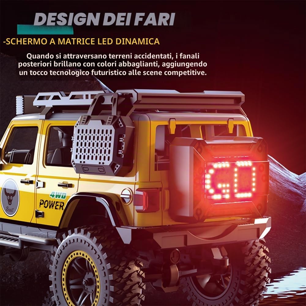1/20 RC Crawler veicolo da arrampicata radiocomandato modello 4WD Off-Road All Terrain, motore senza spazzole, SG206MAX 3 batterie (giallo)