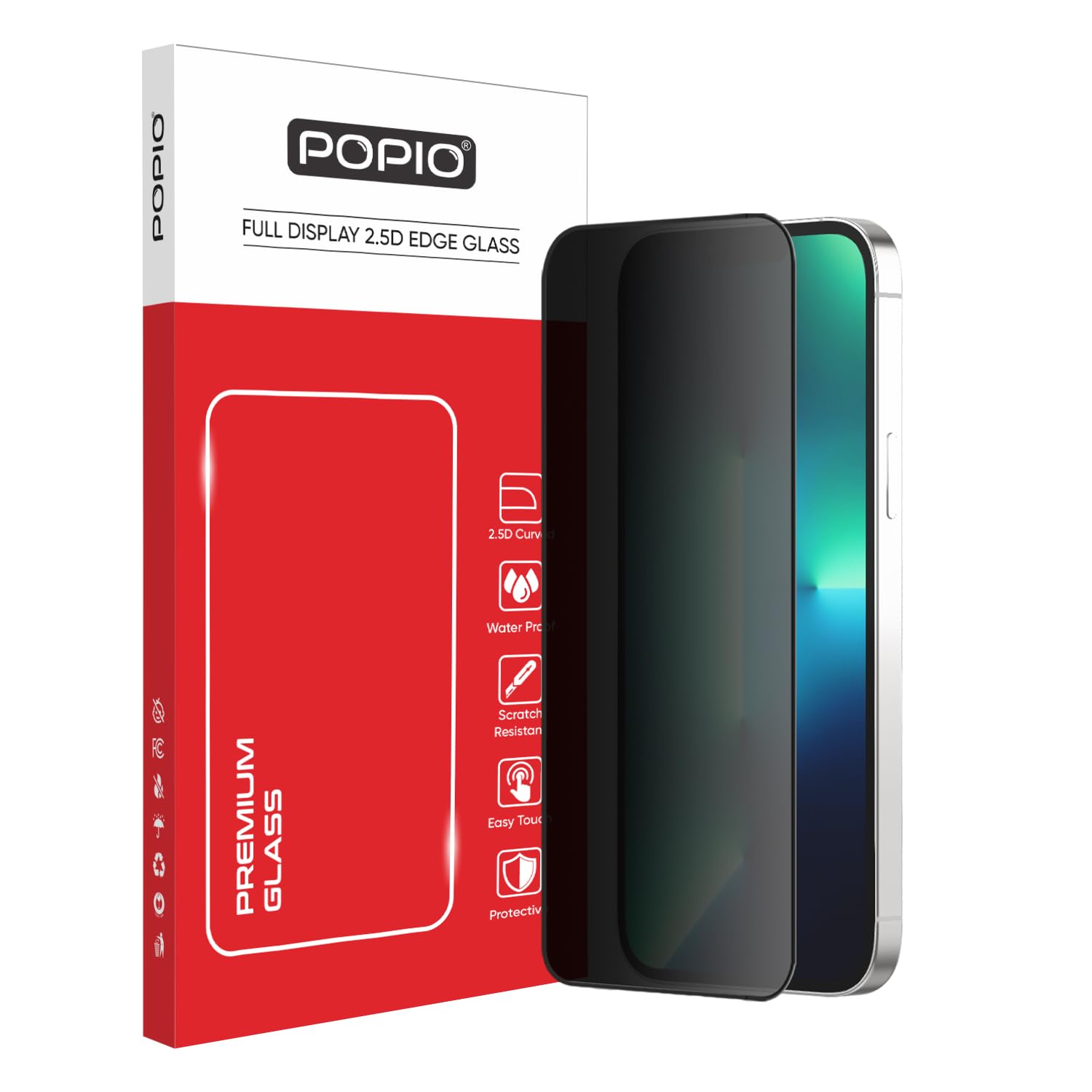 POPIO Privacy Tempered Glass Compatible for iPhone 13 Pro Max / 14 Plus (Black) Edge to Edge Coverage with Easy Installation kit, Anti-Spy Tempered Glass Privacy Screen Protector-picture-20