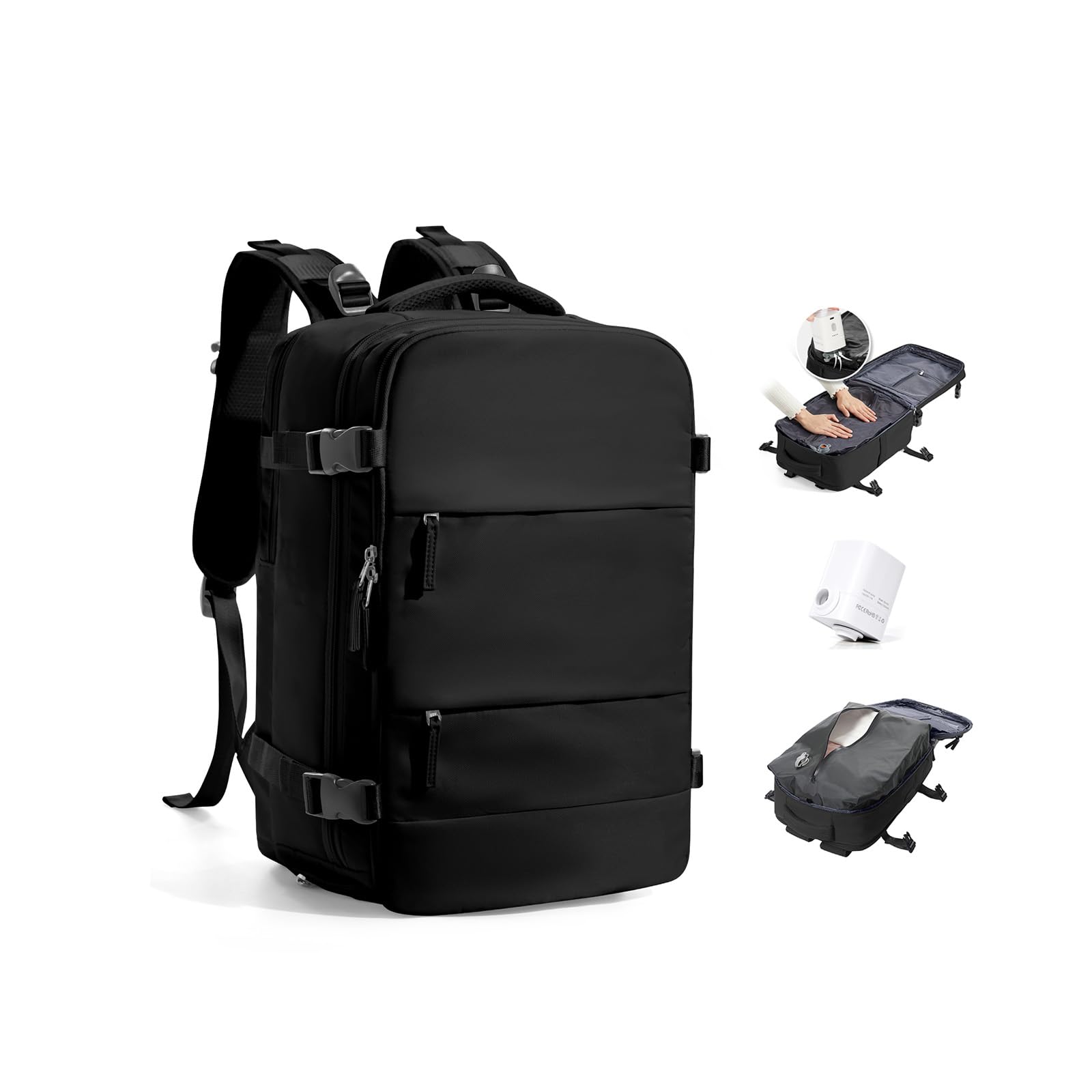 BJLFS Zaino Ryanair 40x30x20 Sottovuoto con pompa Zaino da Viaggio aereo Cabina 40x30x20 Impermeabile Bagaglio a Mano Wizzair Sottovuoto Borse da Cabina per Easyjet 45x36x20 Zaino Airback Donna