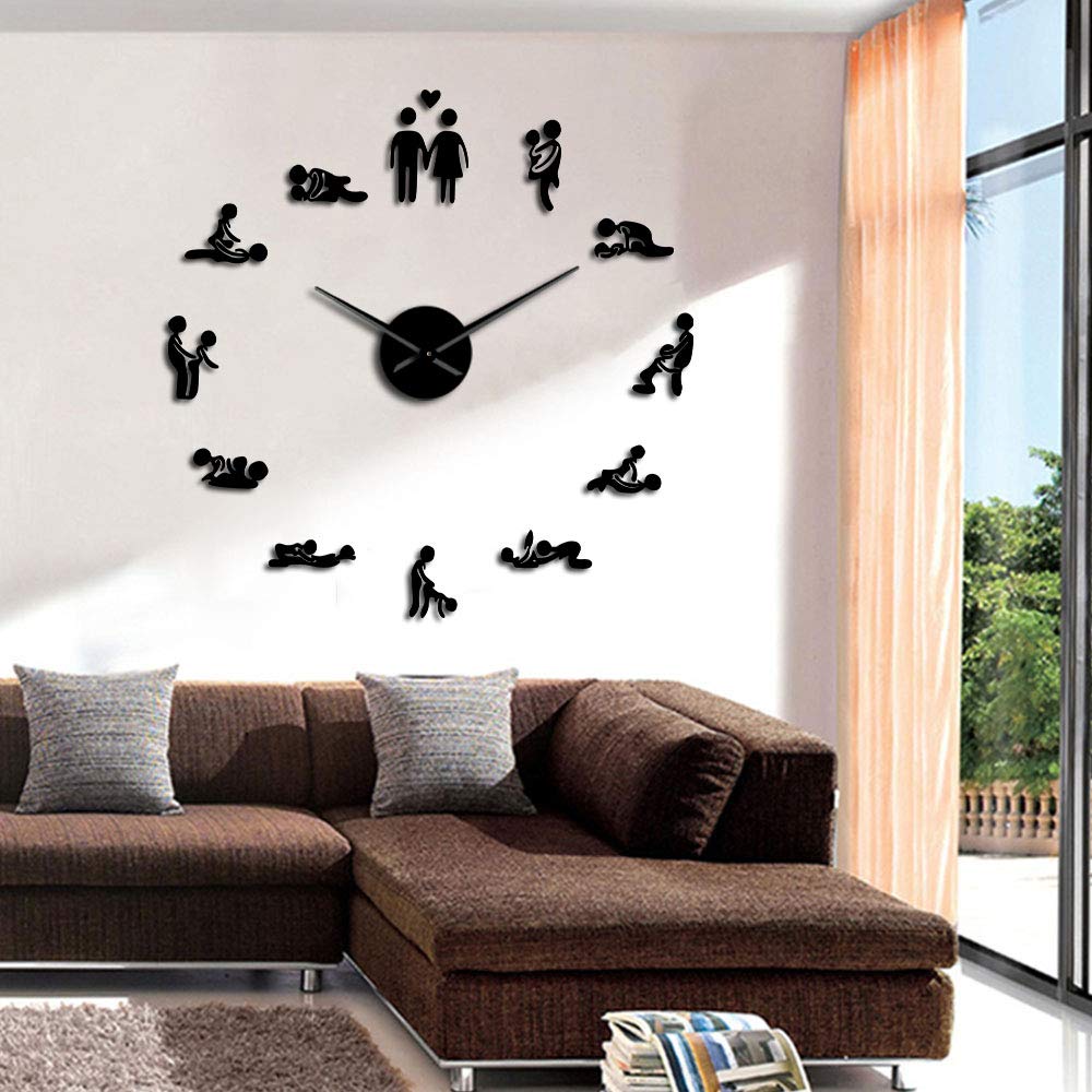 DIY 3D Wanduhr Modern – Schwarz, 40 Cm, Selbstklebend, Leises Uhrwerk, Für Küche, Wohnzimmer & Büro