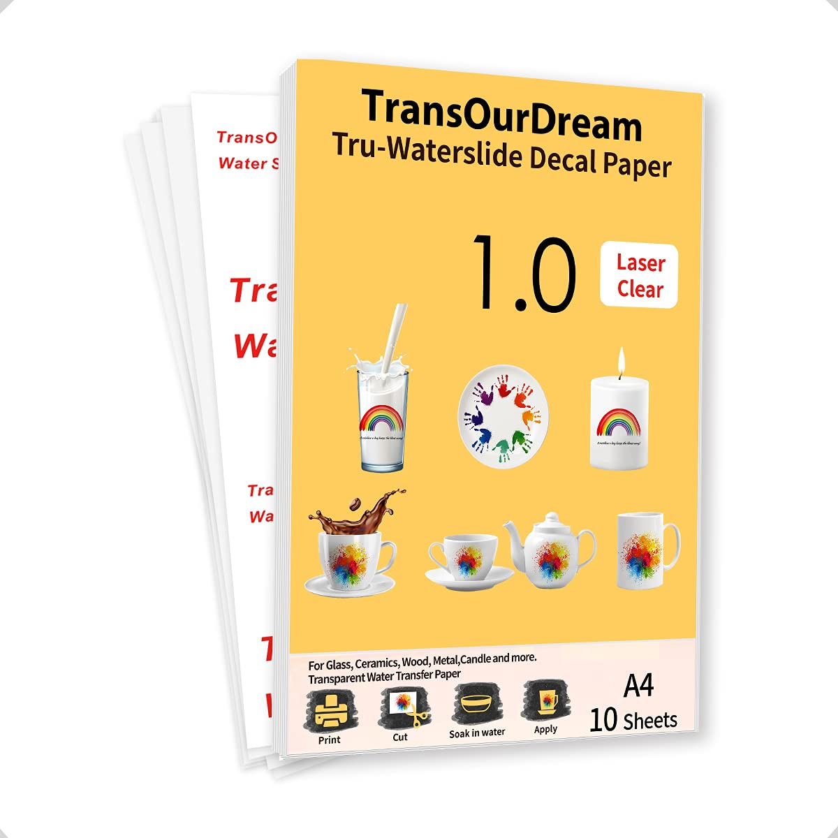 TransOurDream TruWaterslide Decal Paper Laser Clear 10 Sheets A4