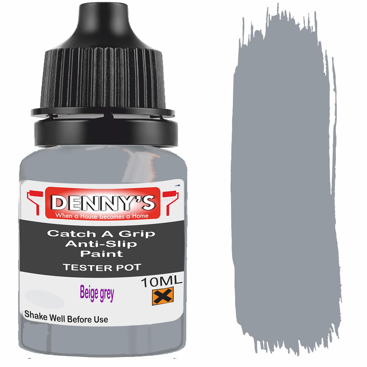 Catch A Grip Anti Slip Floor Paint โ Non Slip Coating for Steps, Railings & Garages โ 170 Colours, High Adhesion, Quick Dry, Multiple Sizes (Beige grey, 10ml Tester Pot)