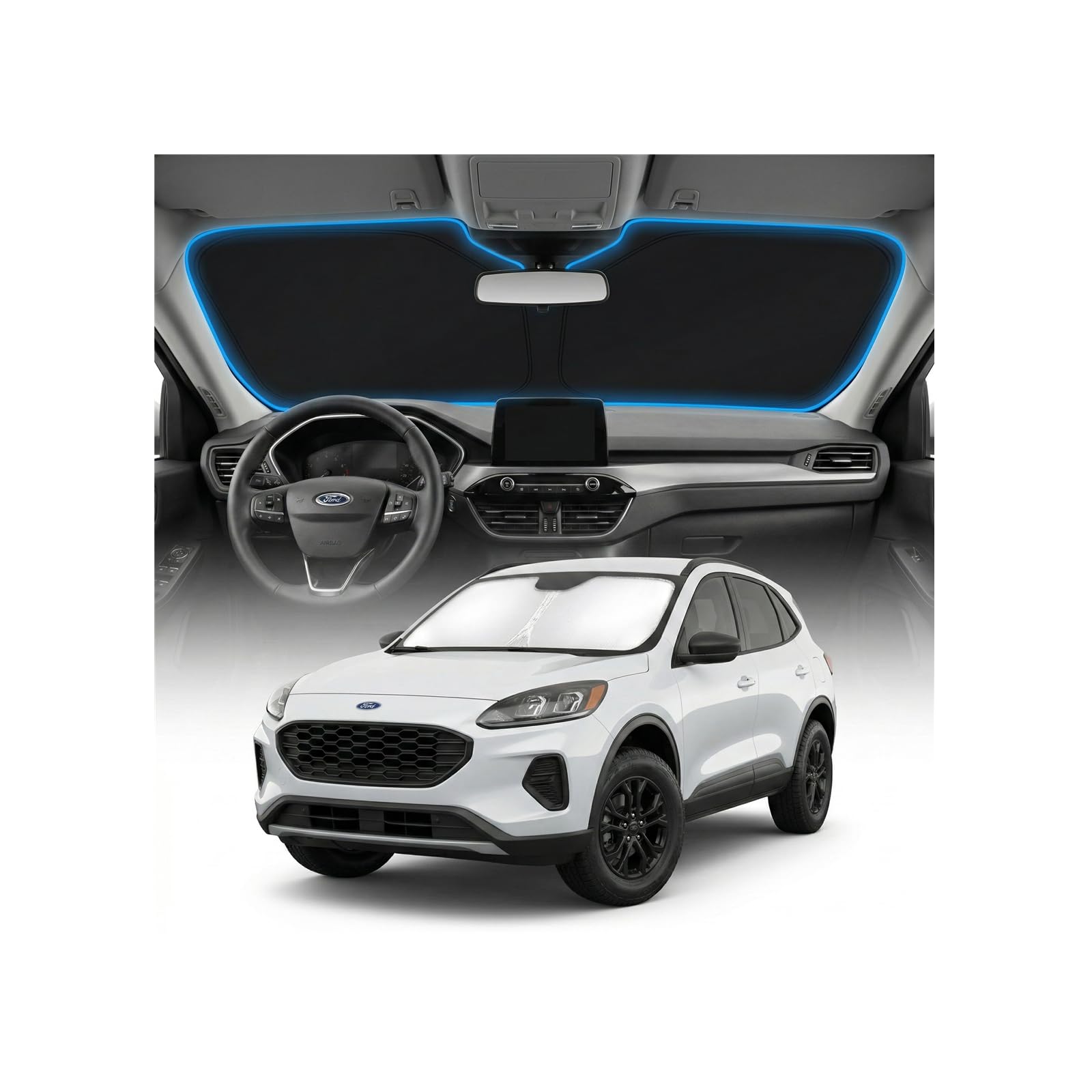 for Ford Bronco Sun Shade Windshield Cover - Custom Fit Bronco Accessories 2021-2024 2025 Sunshade Foldable UV Protection & Heat Shield Sun Visor Accessories — view 127