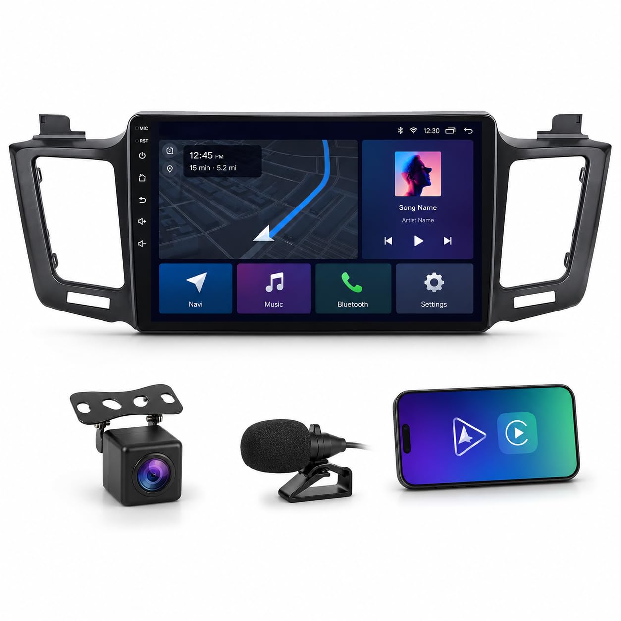 8+128GB Android Car Radio Stereo for Toyota RAV4 2013-2018: 10.2" 1280 * 800 Touchscreen Wireless Carplay Android Auto Backup Camera Mirror Link GPS Bluetooth 5G WiFi FM DSP RDS