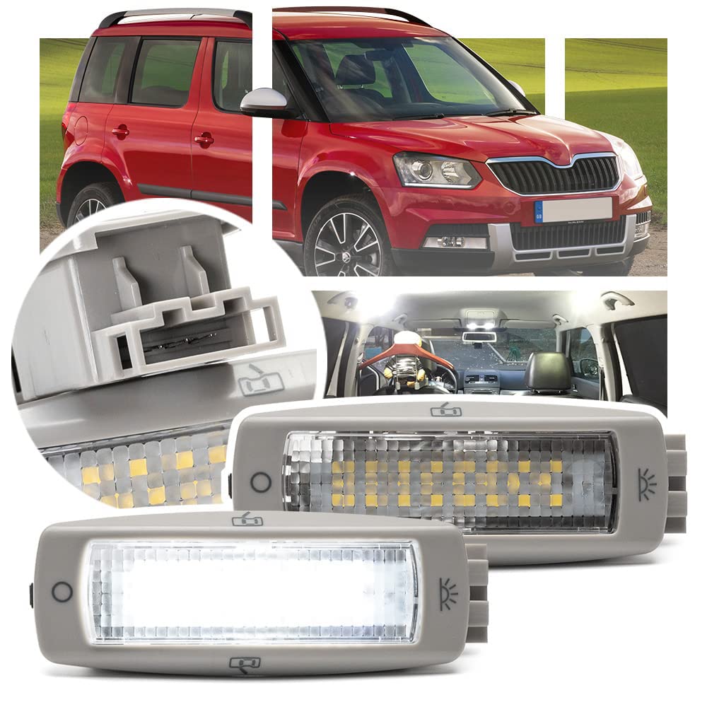 2 STÜCKE Led Innenlesekarte Lichtkuppel Deckenleuchte Für Sk.oda Yeti Superb Octavia Seat Leon MK4 Alhambra Led Courtesy Ambient Cabin Lighting