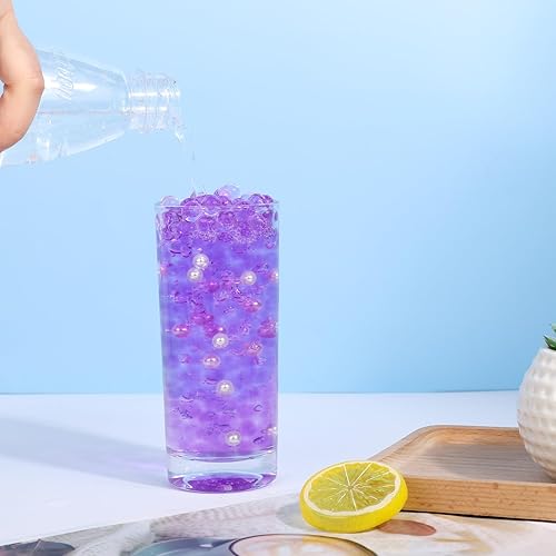 Miniatura 7 de 20000 cuentas de agua moradas para jarrones, cuentas de gel de cristal redondas para velas flotantes, decoración floral, fiesta de Navidad y