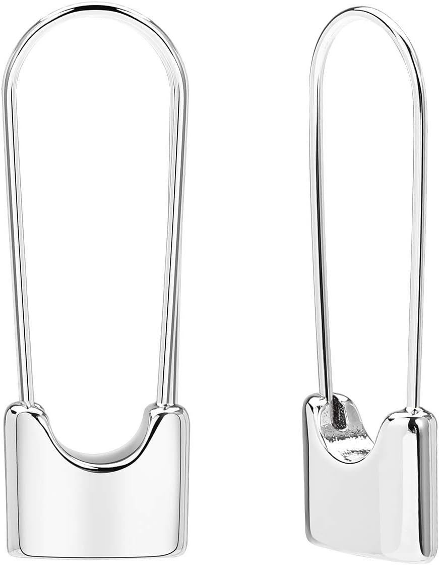 Safety Pin Earrings for Women Silver Paper Clip Earrings