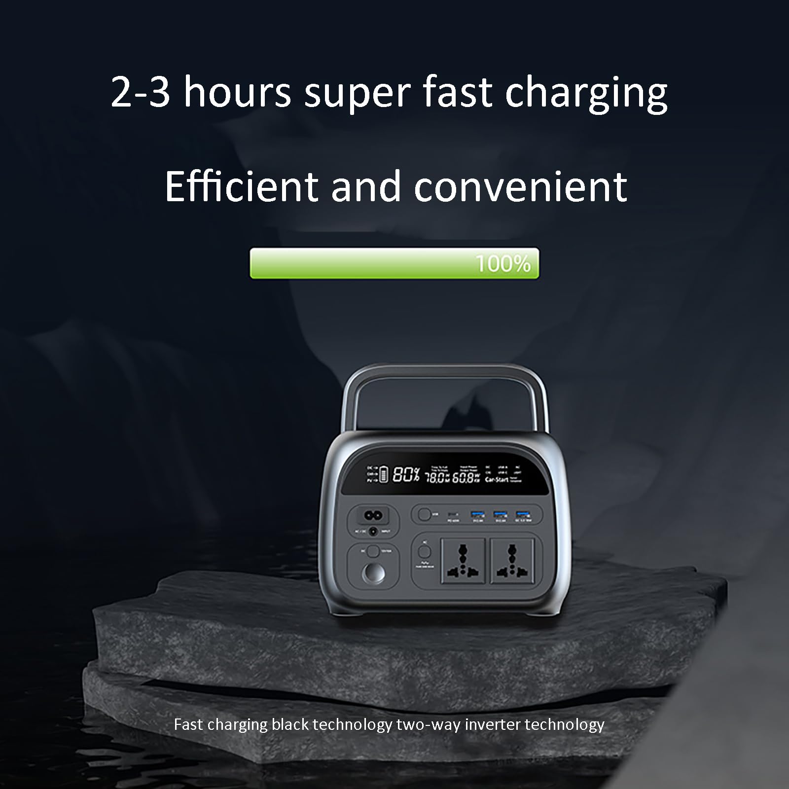 Centrale électrique Portable, Prises Secteur 600 W, générateur Solaire, Batterie de Secours pour Camping en Plein air, Voyage, Panne de Courant d'urgence