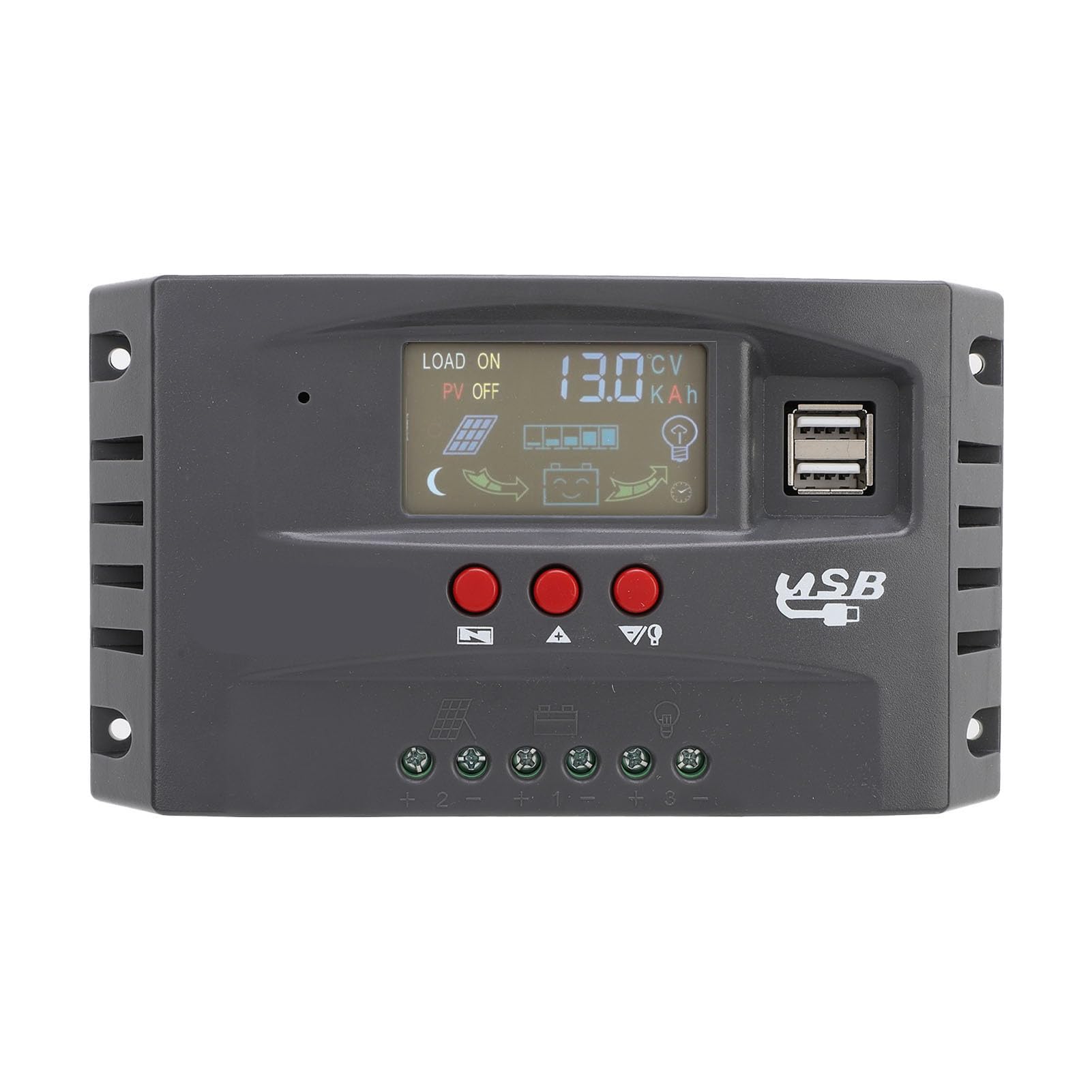 Controlador de Carga Solar MPPT, Regulador Inteligente, Pantalla LCD Eficiente para Yates Al Aire Libre, Energía Solar de 12V y 24V (100A)