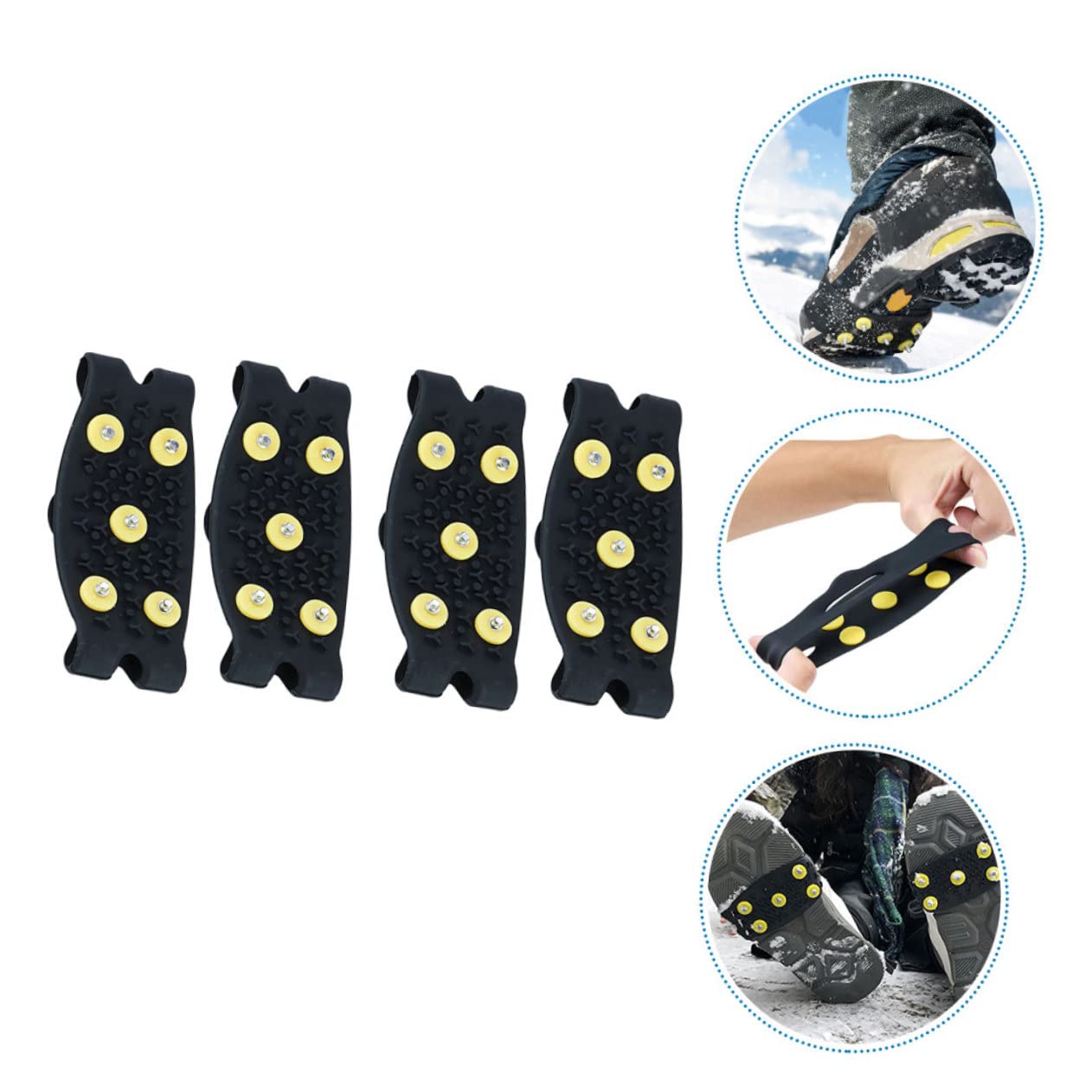 LIFKOME 2 Pairs Ice Cleats for Shoes and Boots Non-Slip Crampon Shoe Covers Gripper Spikes Ice Grippers for Winter Outdoor Activities