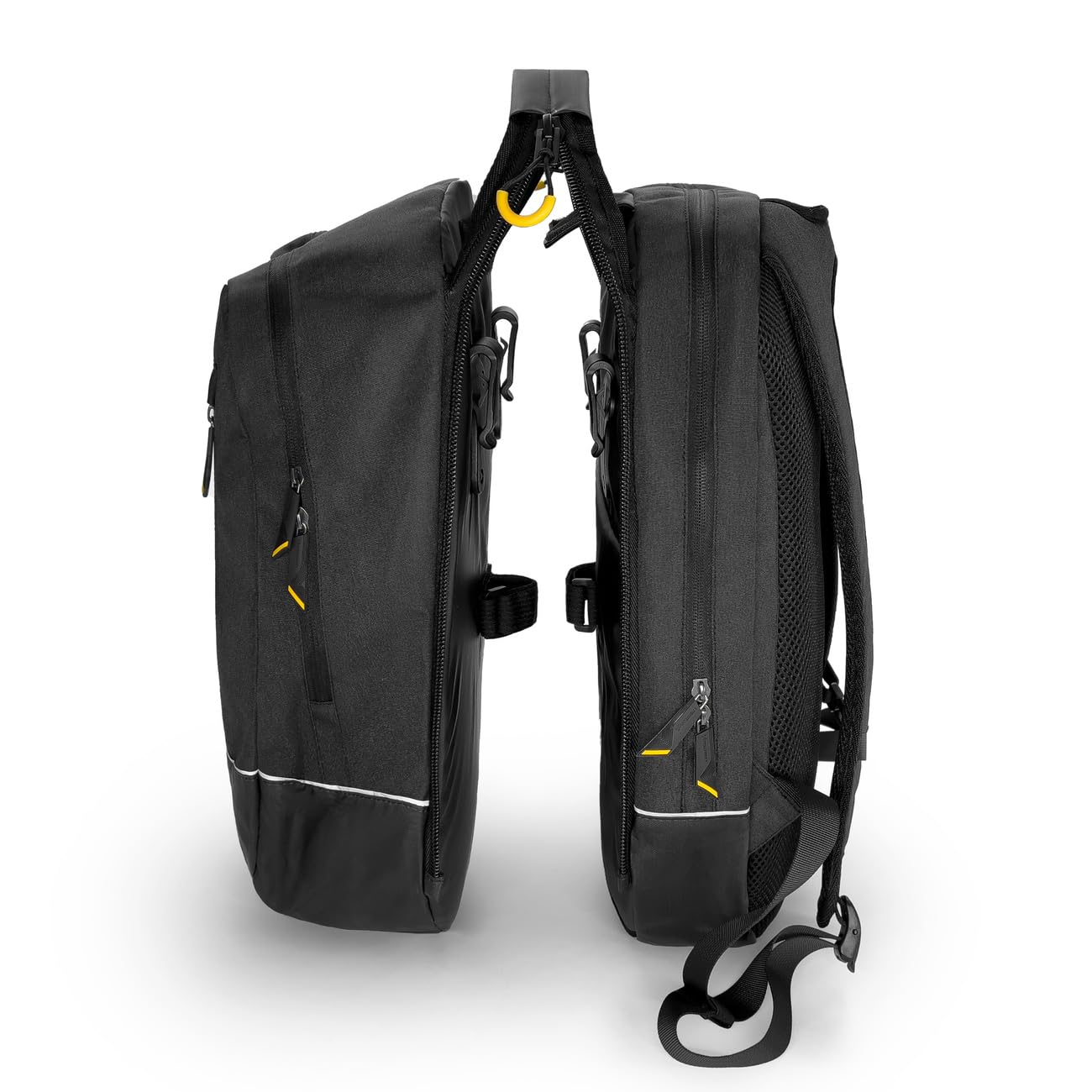 WOZINSKY 2 in 1 Zaino Borsa per Bici da Portapacchi Posteriore Laterale Doppia Molto capiente con Copertura Antipioggia Nastro Riflettente migliora la visibilità sulla Strada Impermeabile 40L