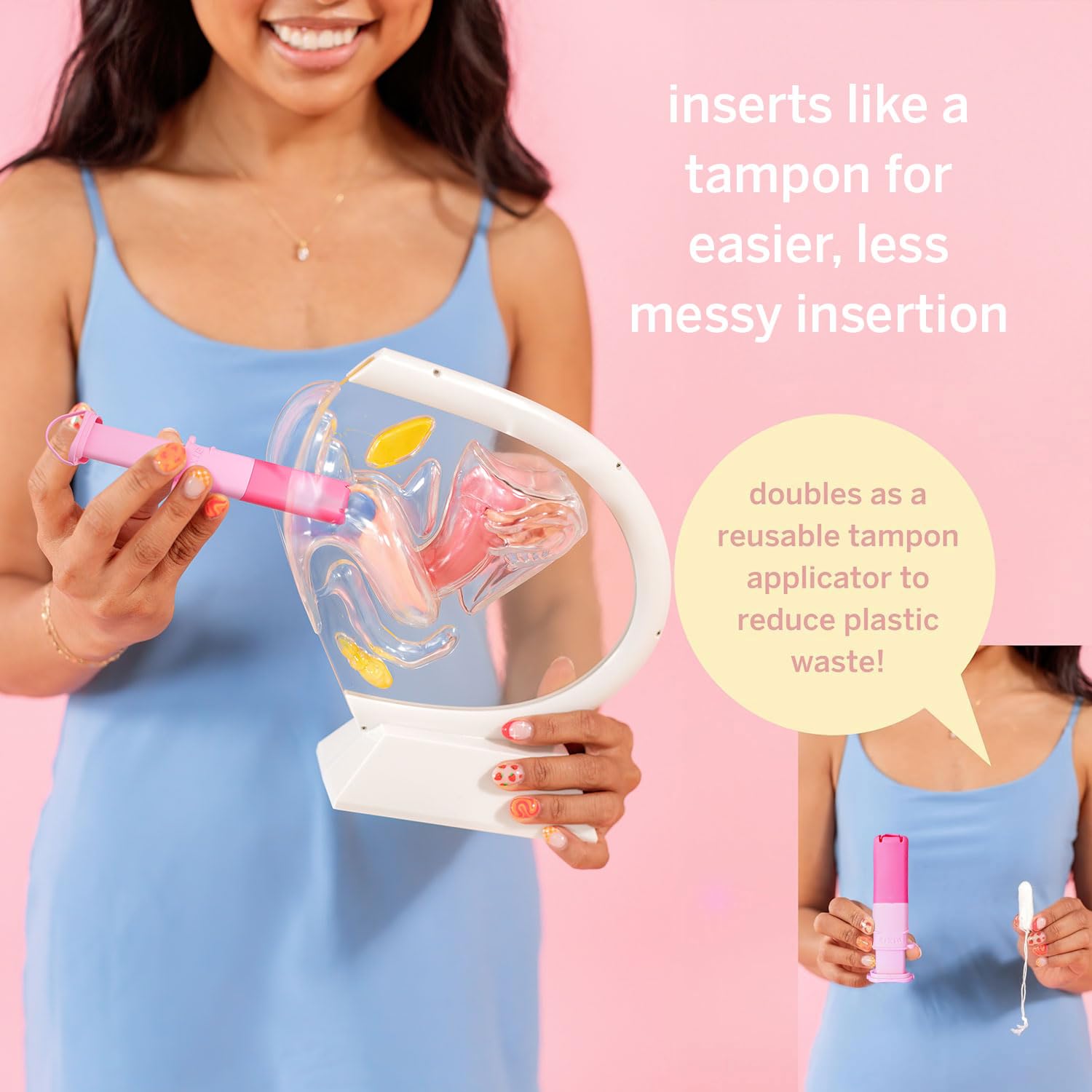Pixie Kit 2 Dischi Mestruali con Applicatore – Silicone Grado Medico 100% Senza Metalli/Tossine – Inserimento e Rimozione Tipo Tampone – Capacità 5 e 7 Tamponi