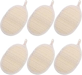 Beaupretty 6 Peças Esponja de Banho de Banho Esfoliantes Faciais de Algodão de Linho Esponjas de Esfoliação Corporal Esponjas Esfoliantes de Rosto Natural Almofada Esfoliante Esponjas de
