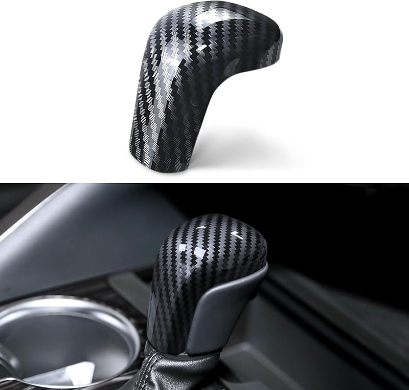 Capa para Manopla de Câmbio Ruautumn em ABS com Acabamento Fibra de Carbono Preto para Toyota Camry, Corolla, Corolla Cross e Avalon