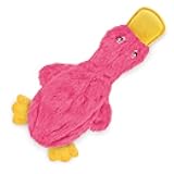 Best Pet Supplies Interactive Squeaky Dog Chew Toy, Ideal Dog Toys for Chewers, Small, Medium & Large Dogs, and Fetch Lovers - Crinkle Duck (Light Pink), Large