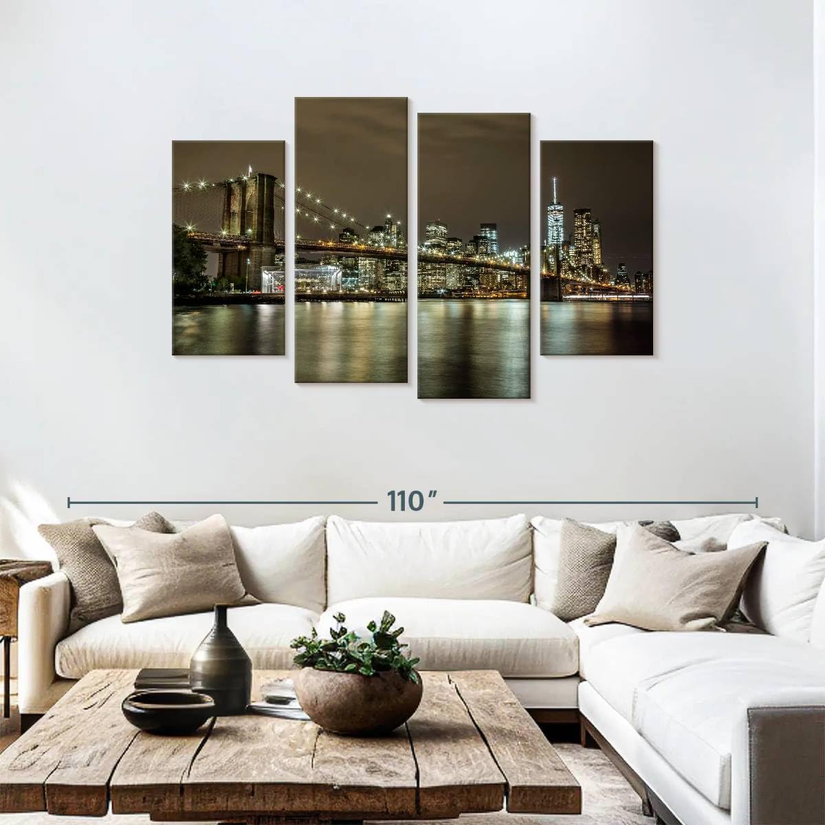 Amazon.com: Elephant Stock The Brooklyn Bridge After Dark Wall Art