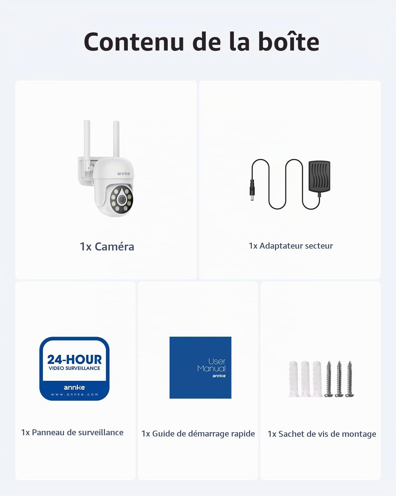 ANNKE Caméra de surveillance extérieure PT sans fil 5MP, caméra IPC WiFi, reconnaissance intelligente de la personne, convient pour NVR sans fil, audio bidirectionnel, étanche IP67, vision nocturne