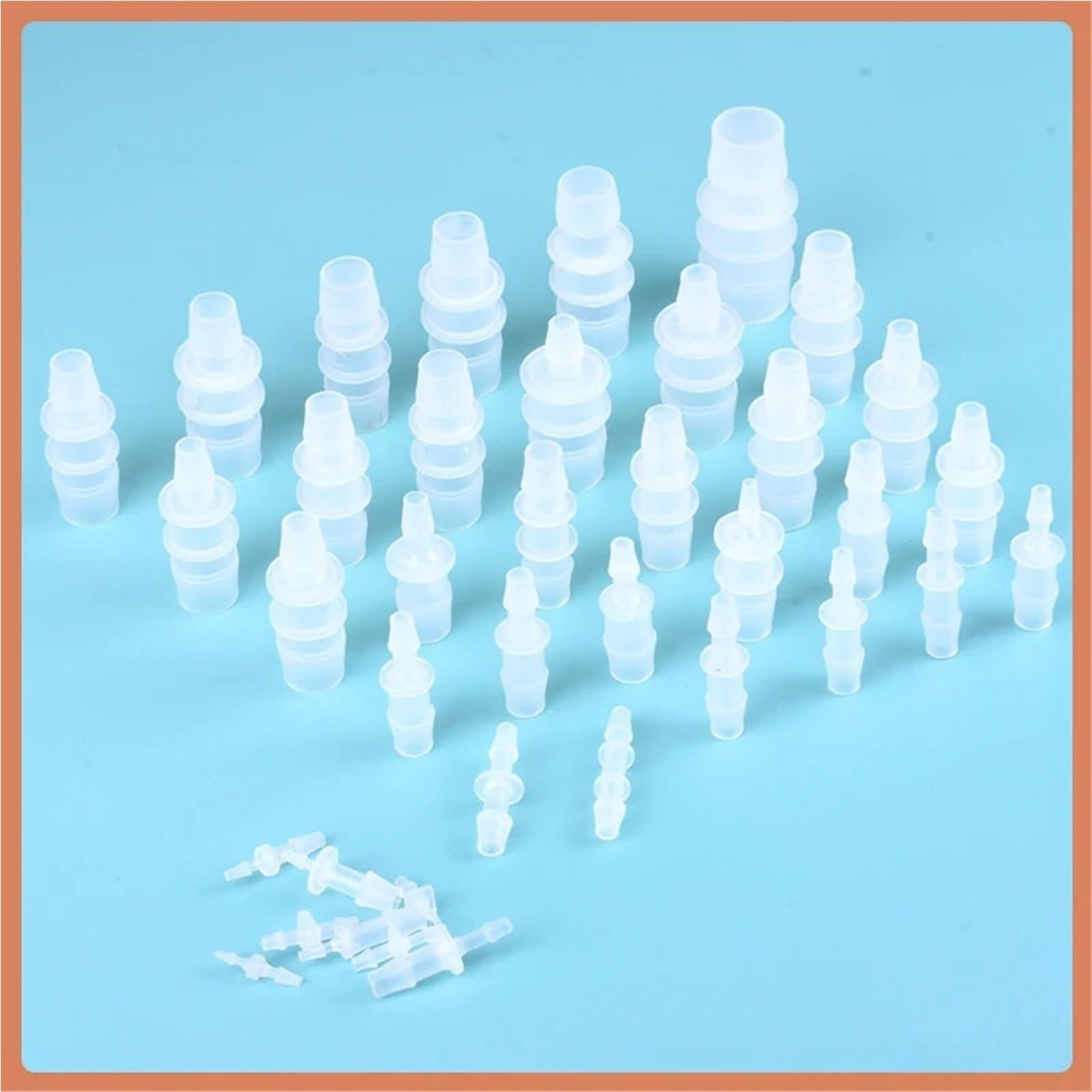 50 Uds 1,6-25mm tubo de silicona de plástico conector de tubería recta tamaño pequeño Pagoda Barb acoplamiento reductor recto pecera PP insertar manguera(15.8mmx19mm)
