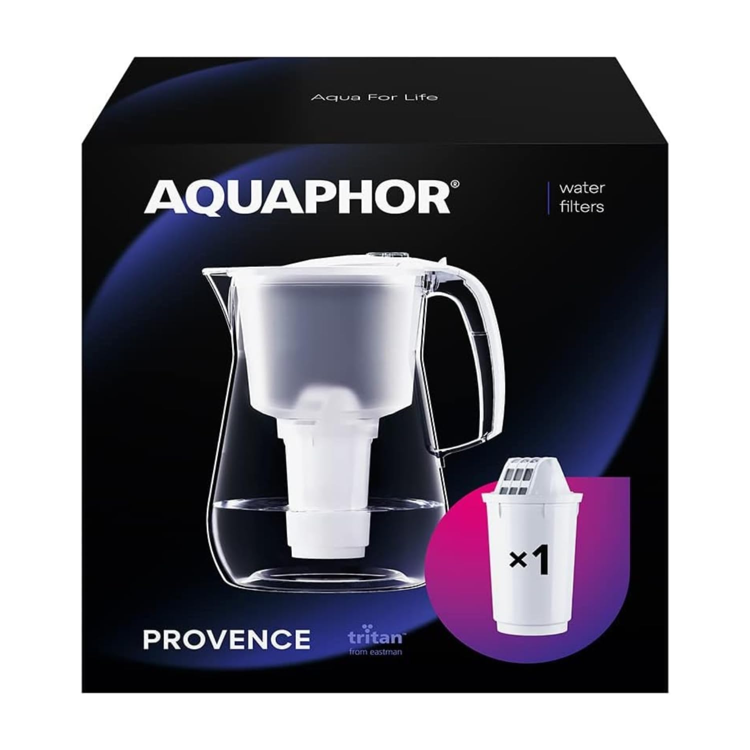 AQUAPHOR Provence bianco Caraffa filtrante con 1 Filtro A5 I Filtro per Acqua caraffa da 4,2l Realizzata in TRITAN I Riduce calcare e Cloro I Filtro Acqua da Tavolo I Perfetto per la Famiglia