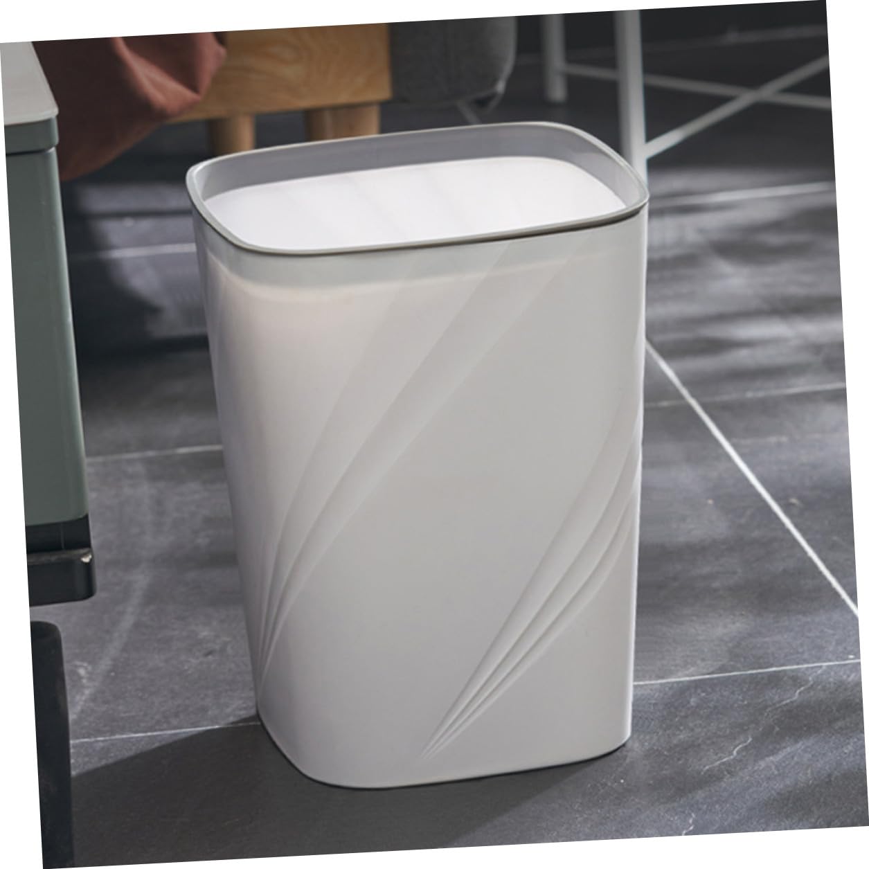 Homoyoyo Contenitore per Rifiuti da Ufficio 12l in Abs Cestino Multiuso per Carta e Rifiuti Domestici Design Semplice per Bagno, Cameretta e Sala Hobby