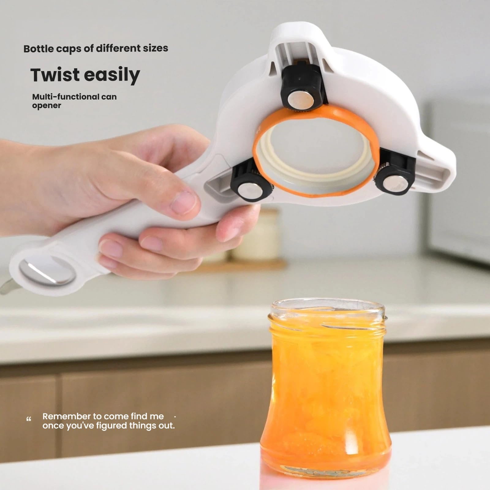 Multifunktionaler Glasöffner, verstellbarer manueller Flaschen- und Dosenöffner, ergonomischer Anti-Rutsch-Griff für Senioren und Arthritis, universelles Küchenwerkzeug für den Heimgebrauch