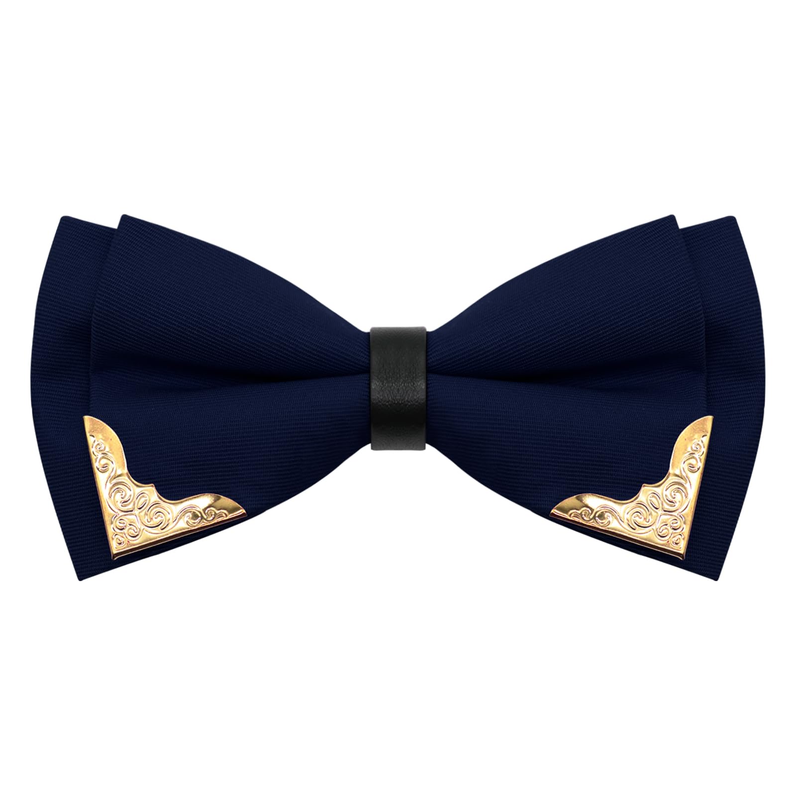 Bow Ties for Men Women Metal Gold Bowtie, Pre Tied Mens Bow Tie Tuxedo Bowties Men for Prom Wedding Party