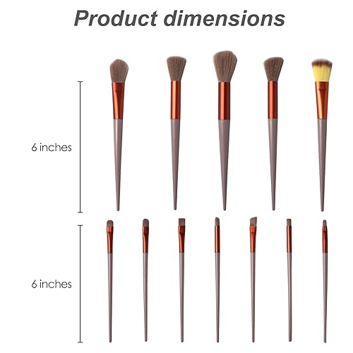 Miniatura 3 de Brochas de maquillaje, 13 piezas de brochas de maquillaje para base, corrector de cejas, sombras de ojos, kits de brochas de maquillaje para viajes