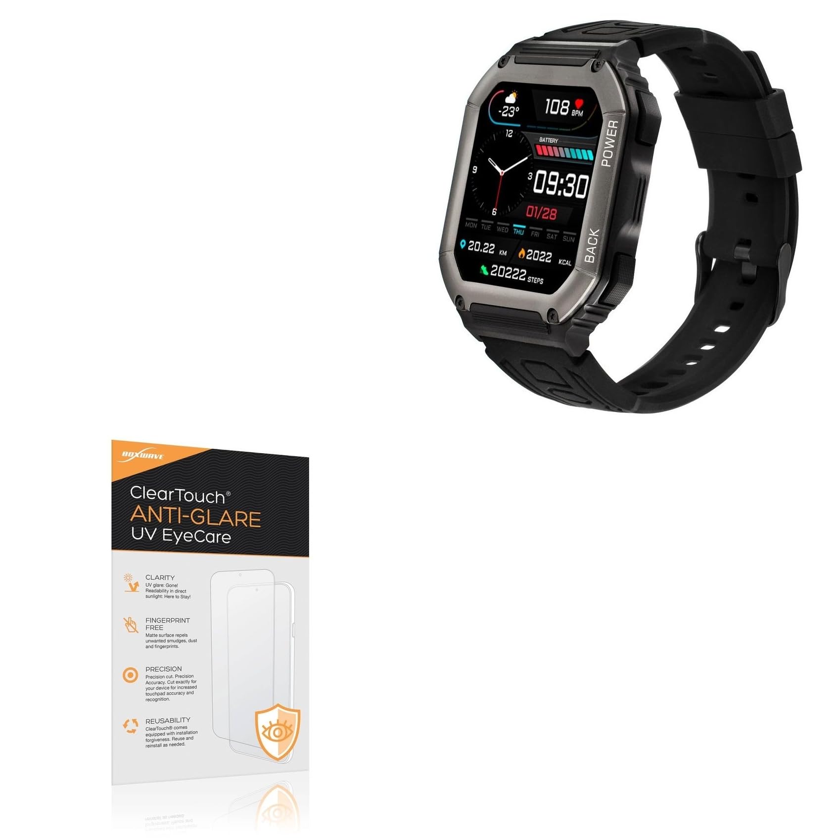 BoxWave Screen Protector Compatible With Luxium Totality - ClearTouch Anti-Glare Anti-UV EyeCare (2-Pack), Filters out Harmful Blue Light Reduce Fatigue