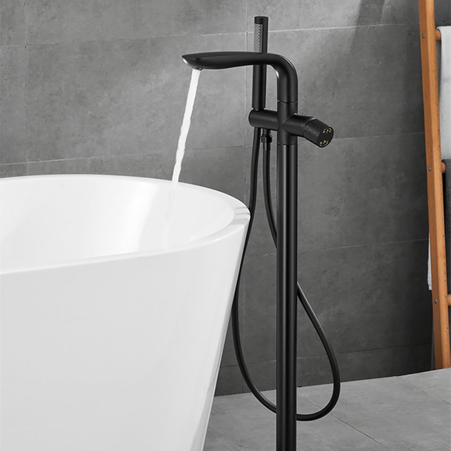KUNYOS Mixer tap Shower standing faucet Bathtub faucet Single lever mixer Bathtub Shower faucet Mixer faucet Bathtub with shower 360° swivel