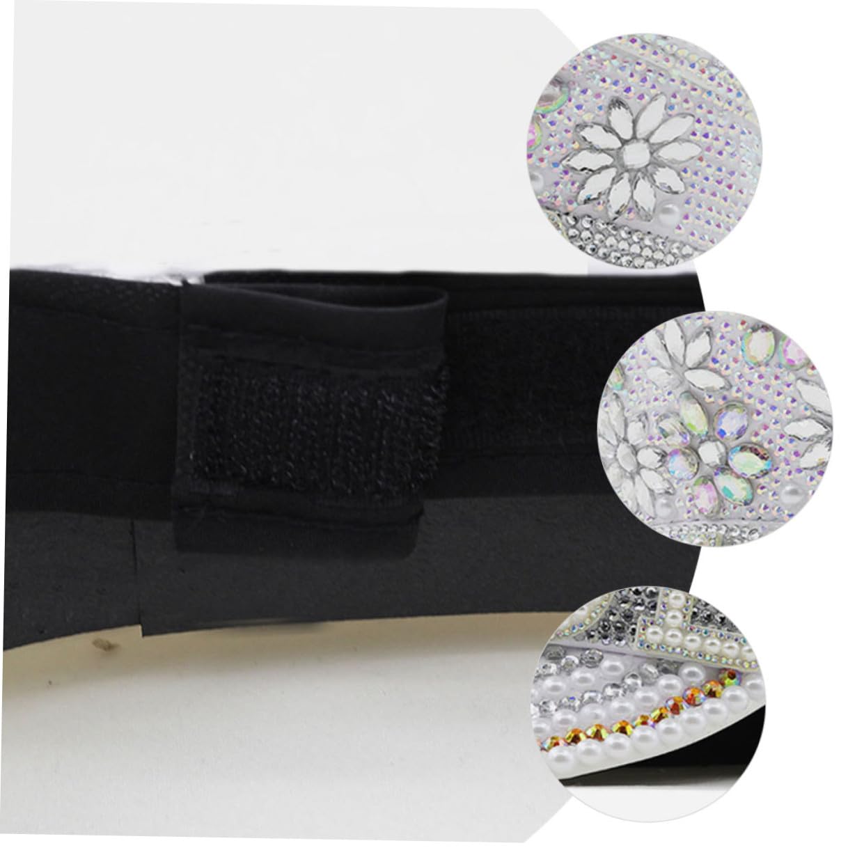 Housoutil Sombrero para Novia en Color Claro con Gemas de Imitación, Estilo Capitán, Talla Ajustable, Adecuado para Despedidas de Soltera y Fiestas de Boda, Accesorio Brillante y Elegante