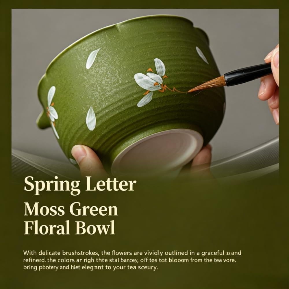 Juego De Té Matcha Japonés De 8 Piezas – Cerámica Pintada A Mano