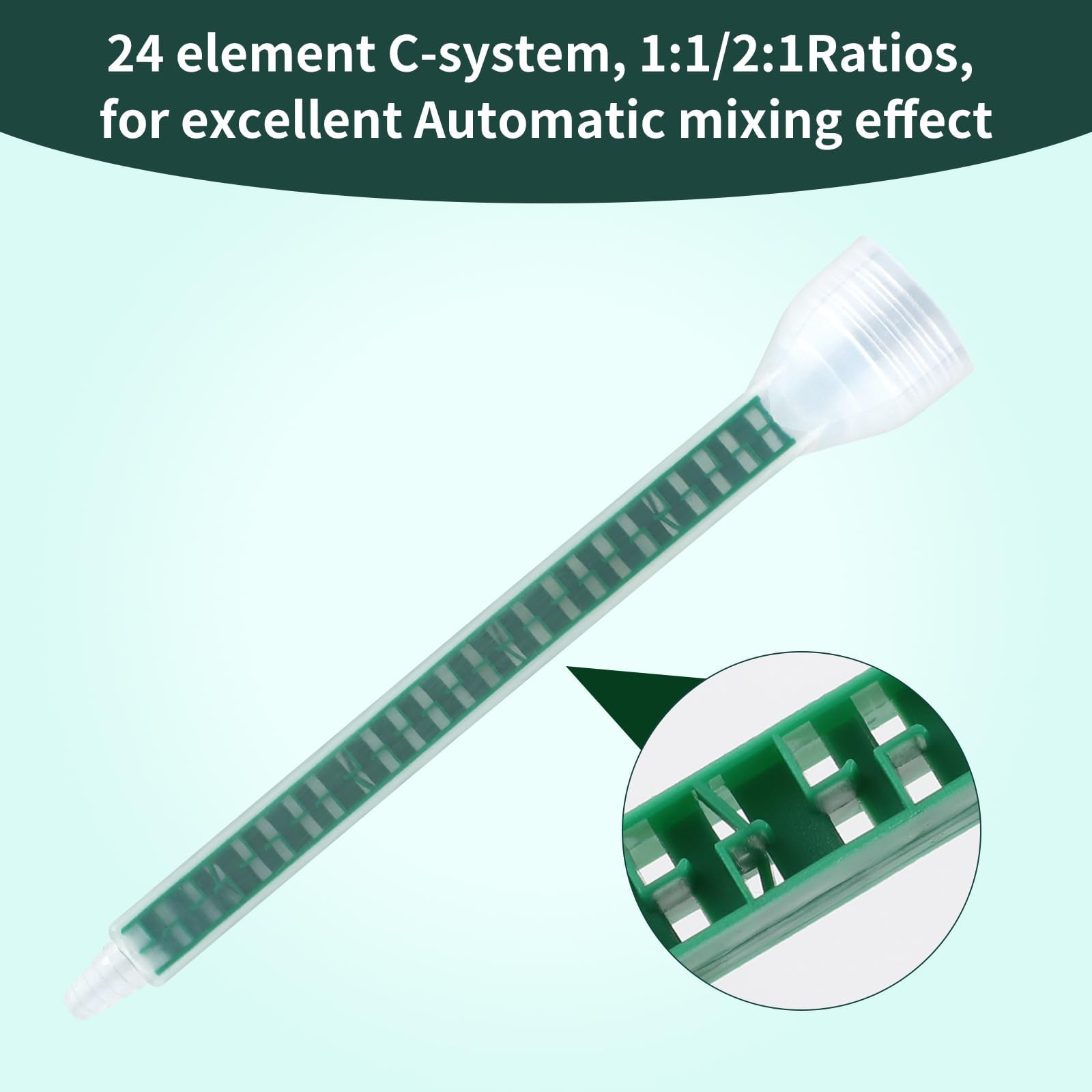 20 szt. 16 cm (6,3 cala) dysza mieszająca epoksydowa, kwadratowa, statyczna dysza mieszająca, końcówka dyszy mieszającej, końcówka rurki do wkładów samoprzylepnych AB, mieszalnik pistoletu