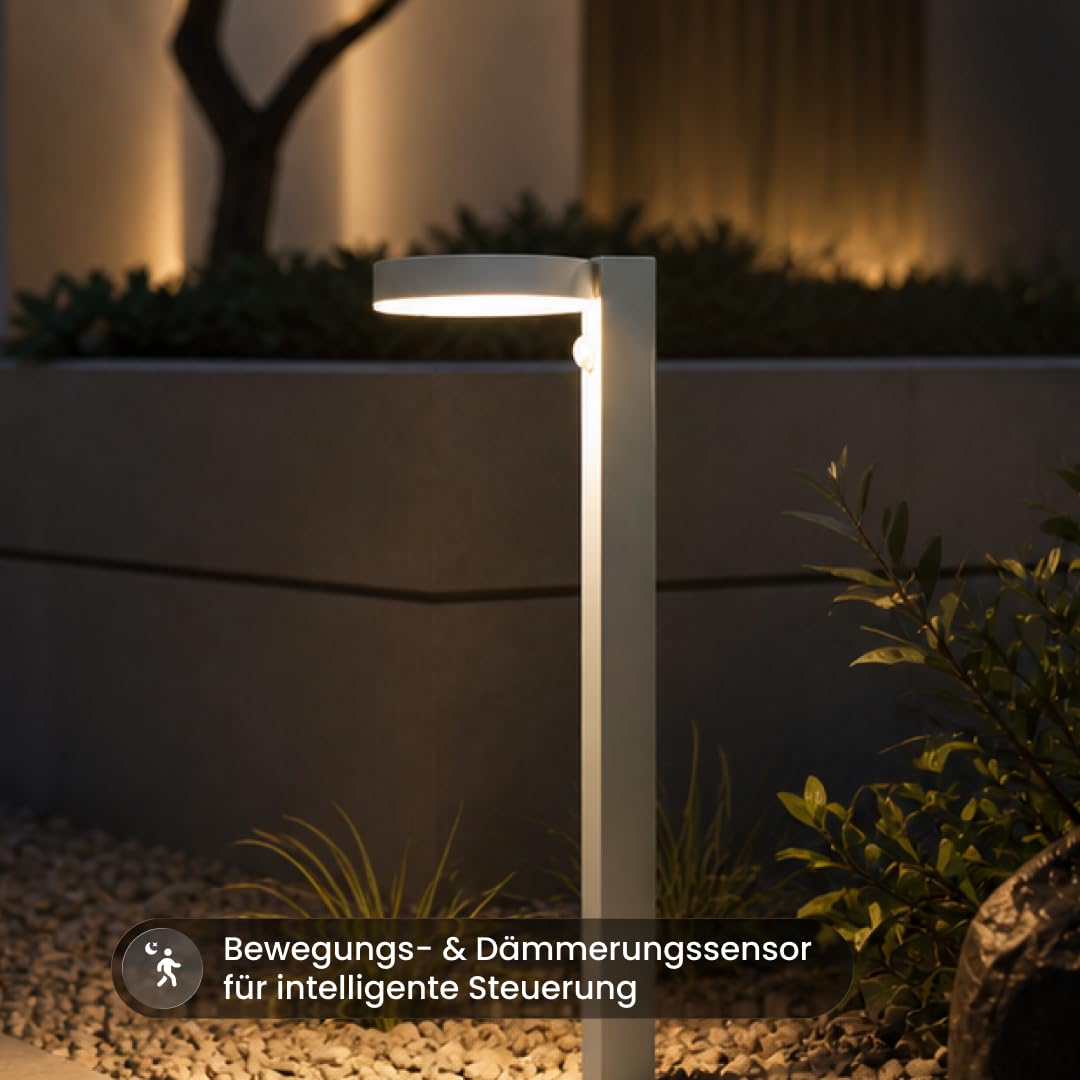 Star Trading Solar Wegeleuchte mit Bewegungsmelder – 500 Lumen & 70 lm Dauerlicht, LED warmweiß 3000K, Dämmerungssensor, 60 cm – Gartenleuchte für Wege & Einfahrten