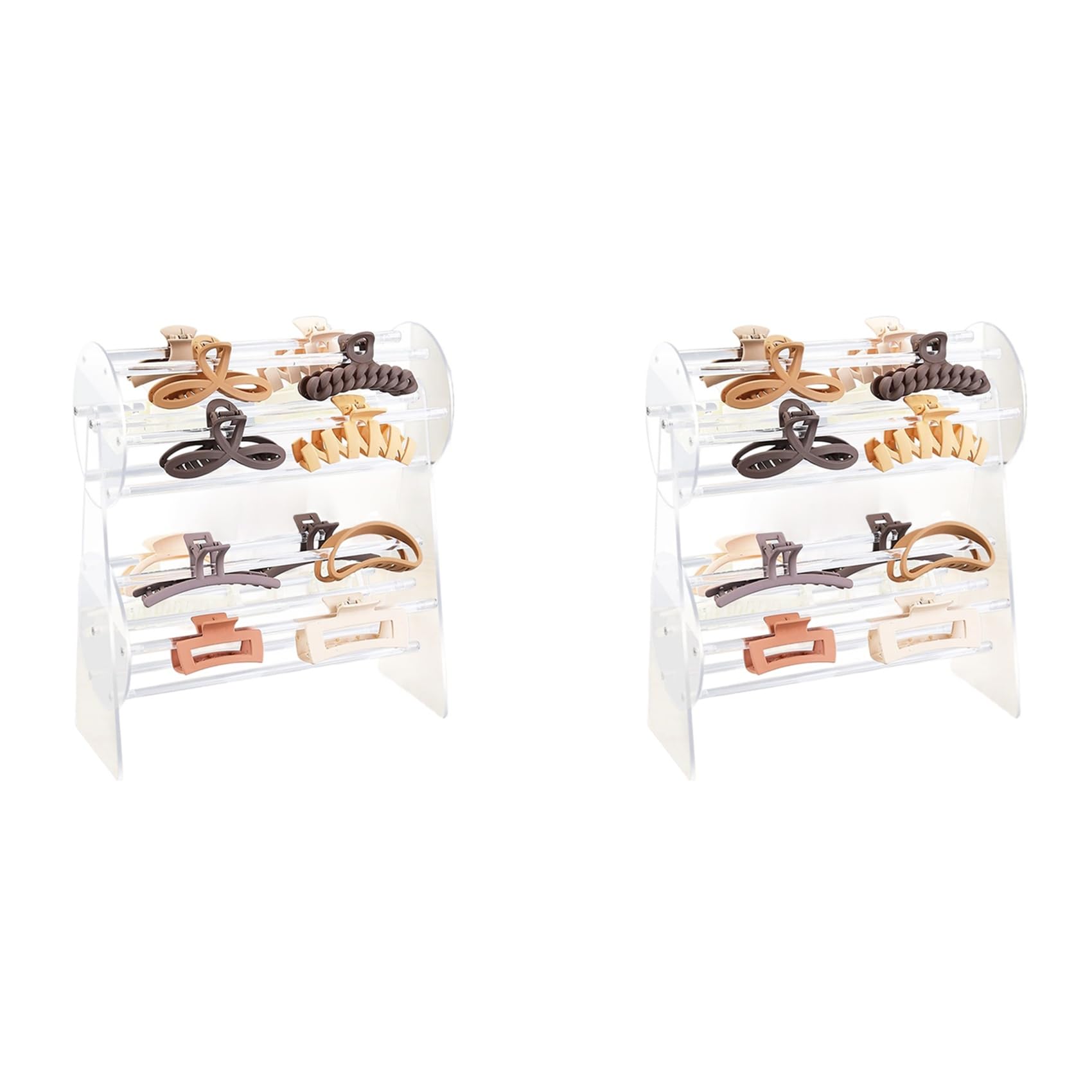 Hndhbfgrt 2X Acrylic Claw Clip Organizer Holder,360-Degree Rotating Claw Clip Holder and Storage,Hair Clip Organizer Display