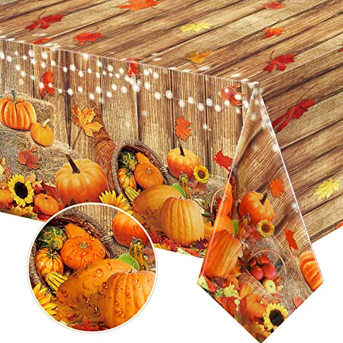 Tiamon Fall Table Decoration Thanksgiving Fall Tablecloth Wood Grain Maple ...