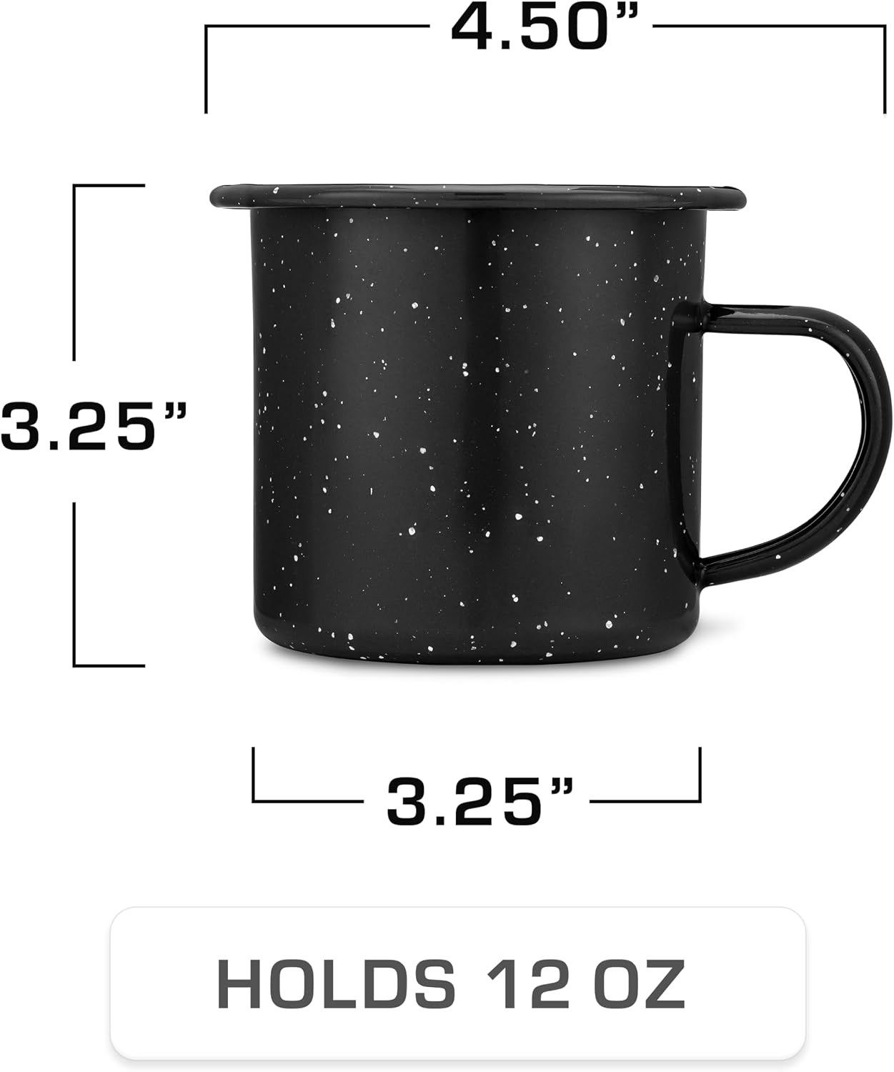 COLETTI Classic Camping Mugs — Enamel Coffee Mug, Camping Coffee Mugs — Premium Nostalgic Mug Set, German Imported Enamel Coating (Black) image 3
