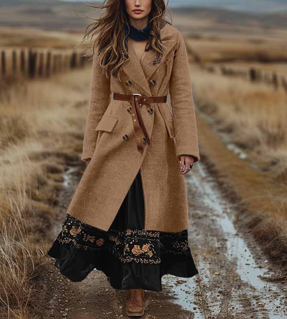 Elegante Cappotto Invernale doppio Petto da Donna Sottile Cappotto di Pisello Casual Business