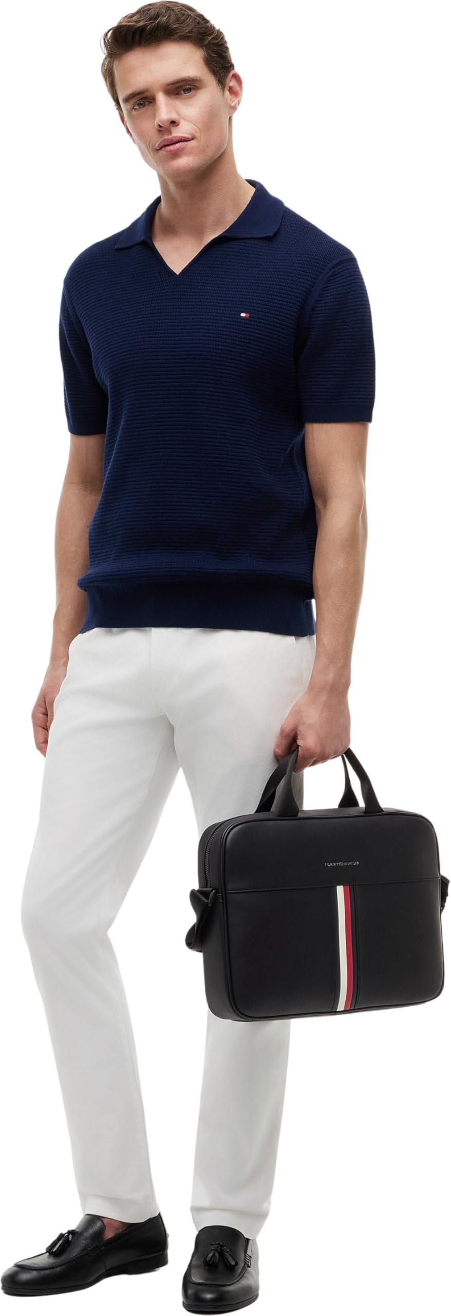 Tommy Hilfiger Herren Laptoptasche Metro mit Crossbody-Riemen, Schwarz (Black), Einheitsgröße