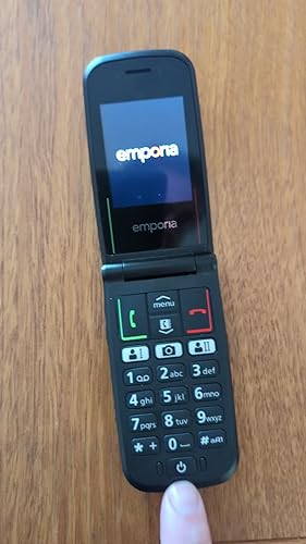 Emporia ACTIVEglam 4G mobiele telefoon voor senioren, hoog volume, 2,2 inch kleurendisplay, grote toetsen, SOS-knop, oplaadstation, camera, Blueberry (Italië