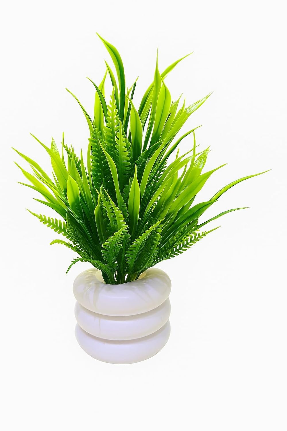 Dekorly Premium Faux Greenery Plant Set in Stylish White Rounded Pots- Set of 8 Eucalyptus Plants pots | Perfect Shelf & Table Accent 3