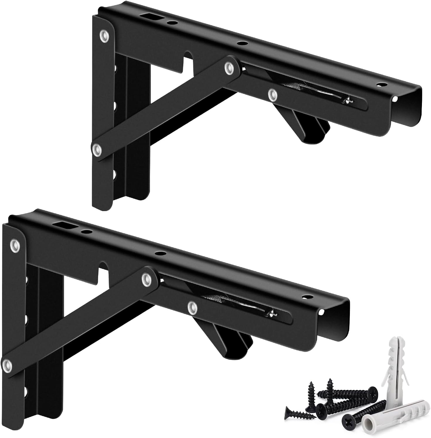 RV Folding Shelf Brackets 8 inch 2 Pcs Black Heavy Duty