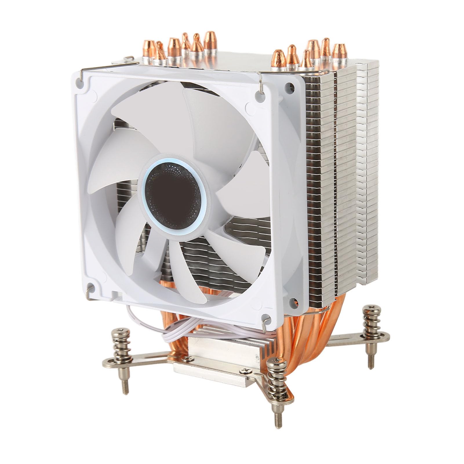 Refroidisseur de Processeur RVB, 6 Caloducs en Cuivre, Ventilateur de Processeur Silencieux 22 DB avec Effets d'éclairage Colorés pour Sockets 775 1150 1151 1155 1156 1200 1700 1356 1366