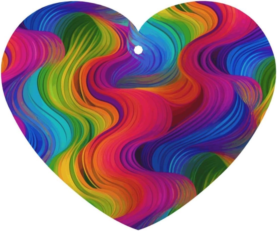 Car Air Freshener 24 PCS Rainbow Hanging Car Air Fresheners Auto Interior Decor Card Freshener Strong Scented Card Lavender Cars Scents for Office Bedroom Close Drawer Heart Shape