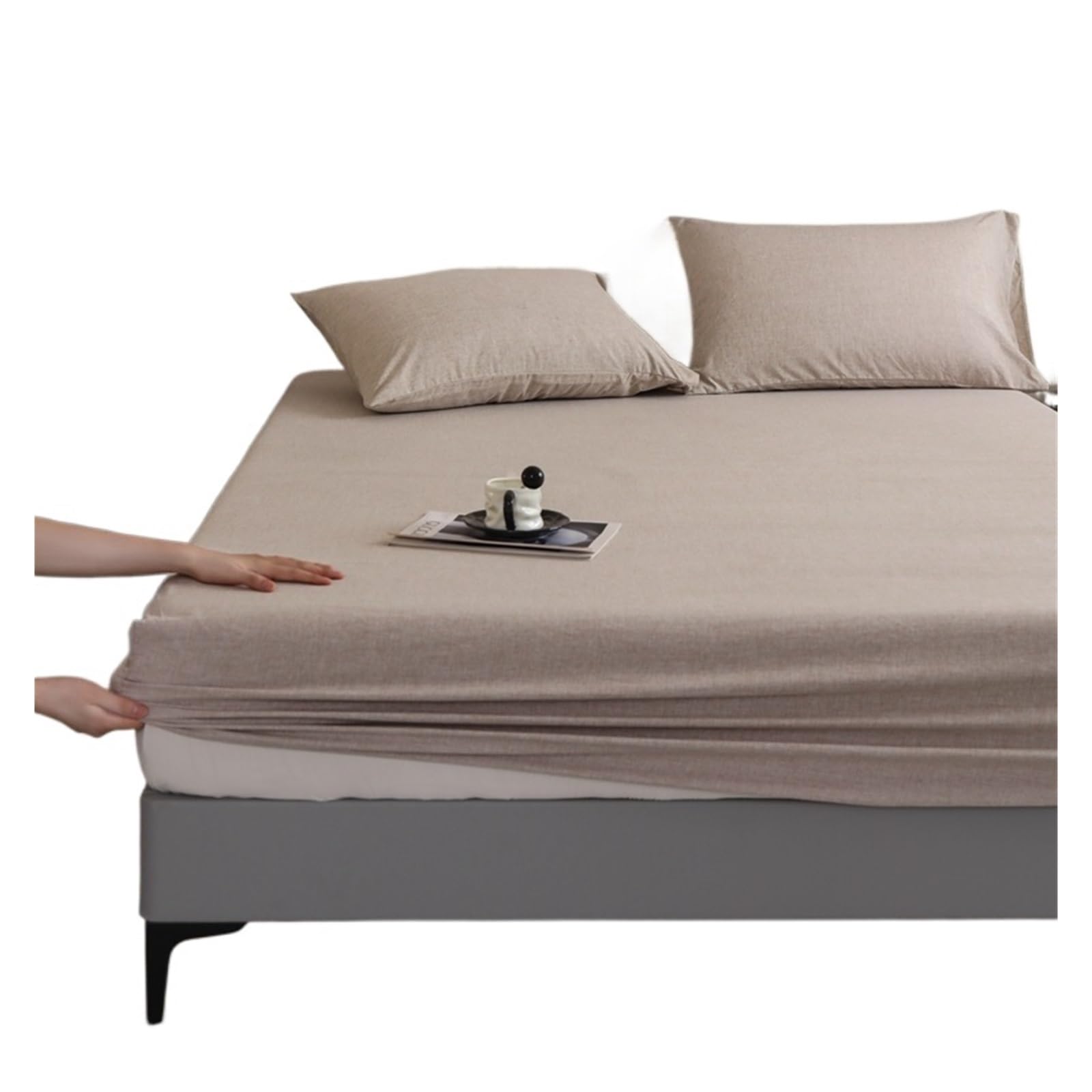 Drap-housse brossé doux pour la peau avec élastique violet 198x203cm