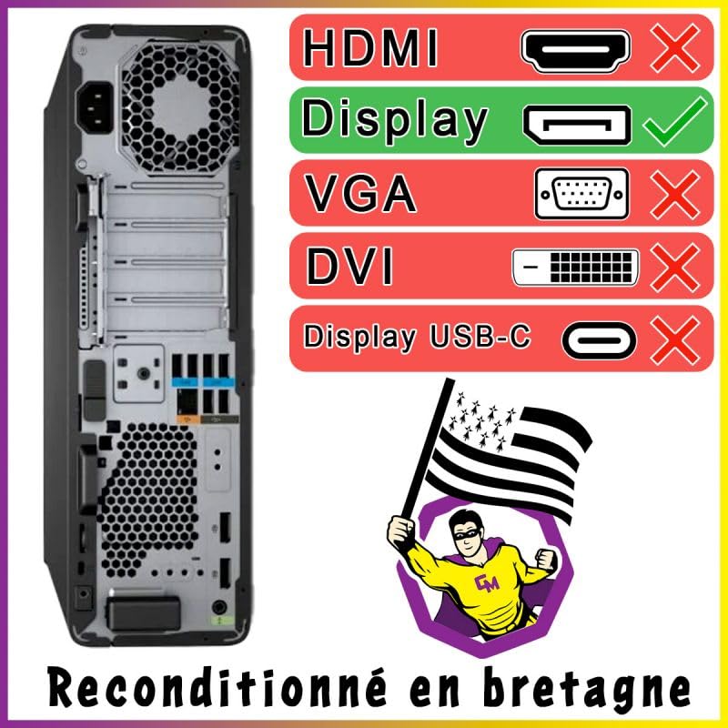 HP PC Z2 G5 SFF Workstation Intel I7-10700 RAM 32Go SSD 1To WiFi W11