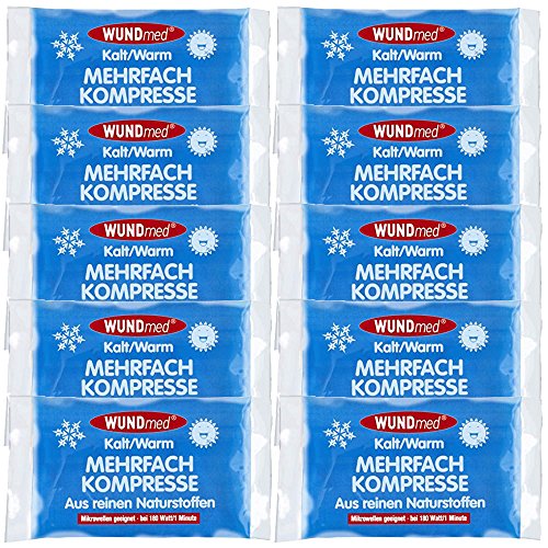 Wundmed wiederverwendbare Kalt-/Warmkompressen, 10 Stück, 8,5 x 13 cm, Thermische Kompress, Thermokompressen, Thermal Compress, Weiß, Modern, Packung