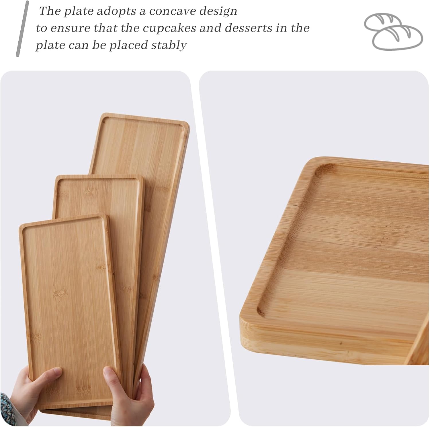 3 Tier Serving Tray, Cupcake Stand,Party Serving Decorative Tray Decor with 3 Bamboo Serving Platters for Fruit Dessert Presentation (Natural) - Image 8