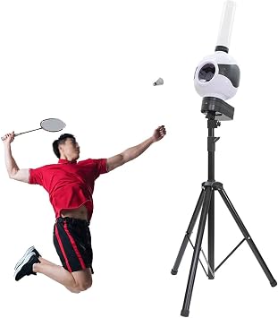 Automatic Badminton Serve Machine Badminton Trainer, Automatic Shuttlecock Launcher, Badminton Robot Shooting Machine Badminton Training Machine for Indoor & Outdoor Training
